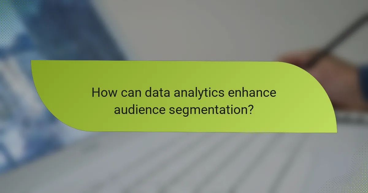 How can data analytics enhance audience segmentation?