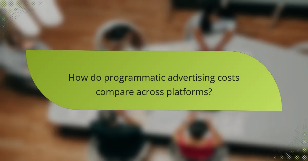How do programmatic advertising costs compare across platforms?
