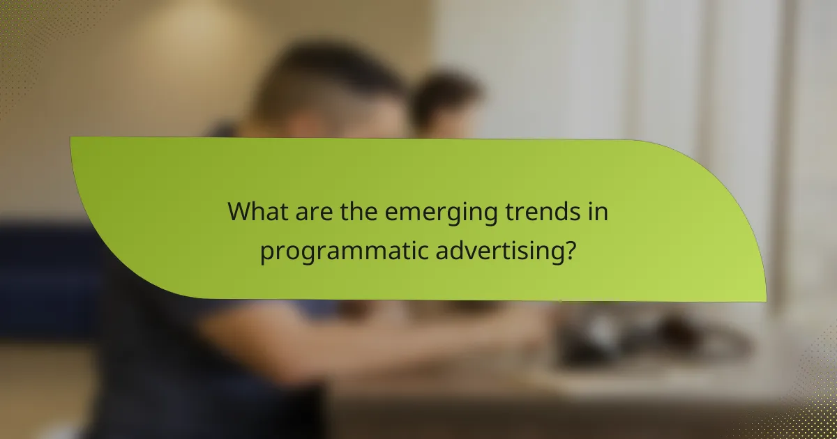 What are the emerging trends in programmatic advertising?