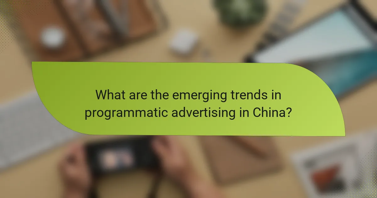 What are the emerging trends in programmatic advertising in China?
