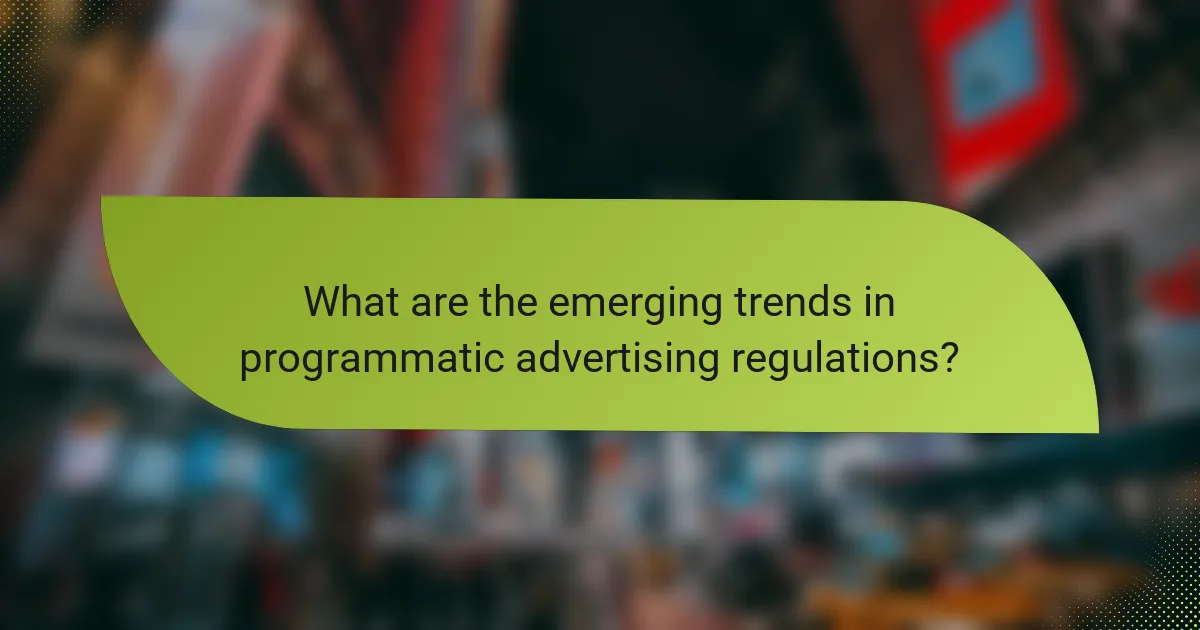 What are the emerging trends in programmatic advertising regulations?