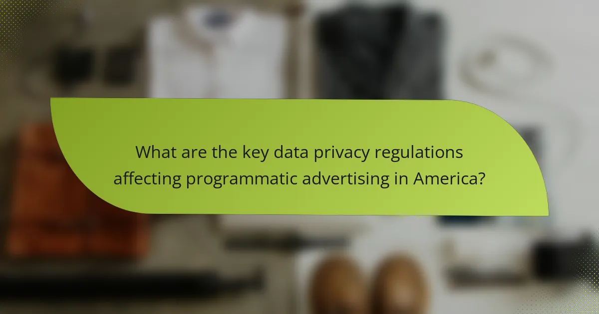 What are the key data privacy regulations affecting programmatic advertising in America?