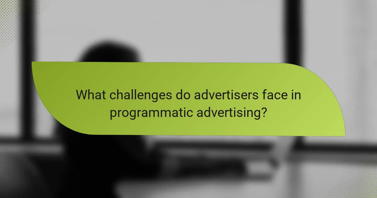 What challenges do advertisers face in programmatic advertising?