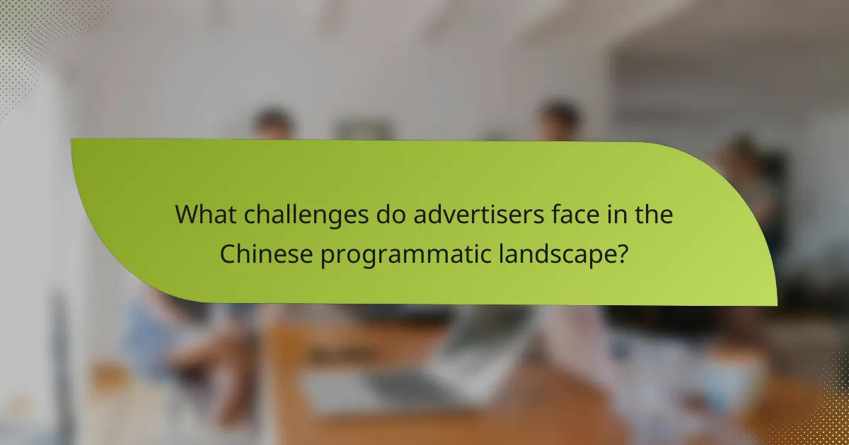 What challenges do advertisers face in the Chinese programmatic landscape?
